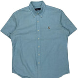 Ralph Lauren Short Sleeve Shirt - Large Blue Cotton