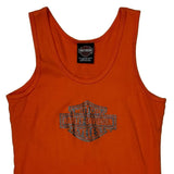 Rocky Mountain Harley Davidson Graphic Tank Top - Large Orange Cotton
