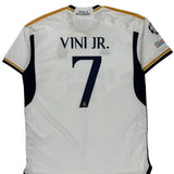 Real Madrid Adidas 2023-24 Vini Jr Home Football Shirt - 2XL White Polyester