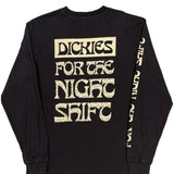 For The Night Shift Dickies Long Sleeve T-Shirt - Medium Black Cotton