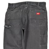 Dickies Double Knee Carpenter Trousers - 36W 31L Black Cotton