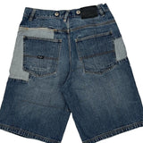 Patchwork Sean John Baggy Denim Shorts - 30W 12L Light Wash Cotton