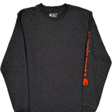 Carhartt Spellout Long Sleeve T-Shirt - Small Gray Cotton