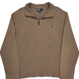 Polo By Ralph Lauren 1/4 Zip - 2XL Brown Cotton