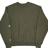 Reverse Weave Champion Spellout Sweatshirt - Large Green Cotton