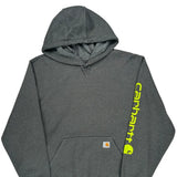 Built To Serve And Protect Hardworking People Carhartt Hoodie - Large Gray Cotton Blend