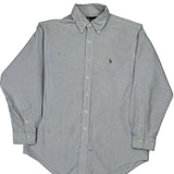 Ralph Lauren Striped Shirt - Large Blue Cotton
