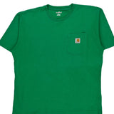 Carhartt T-Shirt - Large Green Cotton