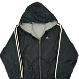 Adidas Striped Windbreaker - Medium Black Nylon