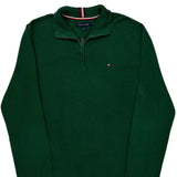 Tommy Hilfiger 1/4 Zip - Medium Green Cotton