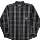 Harley Davidson Checked Shirt - 2XL Gray Cotton