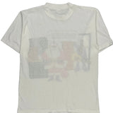 Single Stitch Santa Funny Dolphin Christmas T-Shirt - Small White Cotton