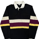Urban Outfitters Striped Rugby Shirt - Medium Black Cotton