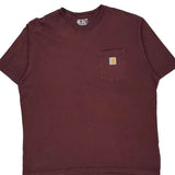 Carhartt T-Shirt - XL Burgundy Cotton