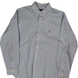 Ralph Lauren Striped Shirt - Large Blue Cotton
