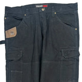 Wrangler Cargo Trousers - 39W 32L Black Cotton