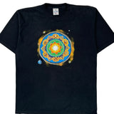 Single Stitch Cultural Mandala Design Alore Graphic T-Shirt - XL Black Cotton