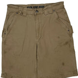 Duluth Carpenter Shorts - 32W 10L Khaki Cotton