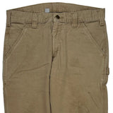 Carhartt Double Knee Carpenter Trousers - 33W 29L Khaki Cotton