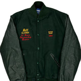 Made In USA Holloway College Varsity Jacket - Large Green Wool Blend
