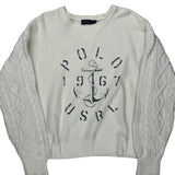 USrl Polo By Ralph Lauren Graphic Sweatshirt - Large White Cotton
