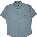Chaps Ralph Lauren Short Sleeve Shirt - Medium Blue Cotton