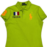 France Ralph Lauren Graphic Polo Shirt - Medium Green Cotton
