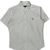 Ralph Lauren Slim Fit Short Sleeve Shirt - Large White Cotton
