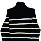 Ralph Lauren Striped Asymmetric Sweater - Medium Black & White Cotton