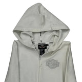 Harley Davidson Graphic Hoodie - XS White Cotton