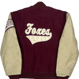 Foxes Neff College Varsity Jacket - Large Beige Leather