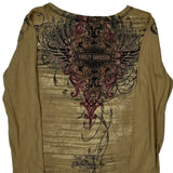Harley Davidson Graphic Long Sleeve T-Shirt - Medium Brown Cotton