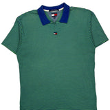 Tommy Jeans Striped Polo Shirt - XL Blue Cotton