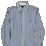 Ralph Lauren Striped Shirt - Large Blue Cotton