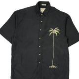 Bamboo Cay Hawaiian Shirt - Large Black Polyester