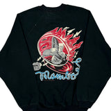 Flaming Logo Mamba Graphic Sweatshirt - Large Black Cotton