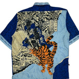 Phat Farm Graphic Hawaiian Shirt - XL Blue Cotton