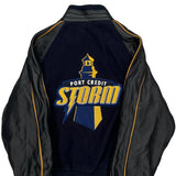 Port Credit Storm V Line Varsity Jacket - XL Black Leather