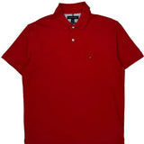 Tommy Hilfiger Polo Shirt - Large Red Cotton