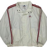Adidas Striped Windbreaker - Medium White Nylon