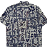 Kahala Floral Hawaiian Shirt - Large Blue Cotton