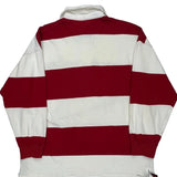 Crest Logo Chaps Ralph Lauren Striped Rugby Shirt - XL Red Cotton