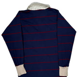 Greek Letters Unbranded Striped Rugby Shirt - Small White Cotton