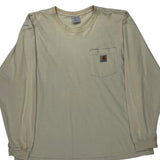 Carhartt Long Sleeve T-Shirt - Large Beige Cotton