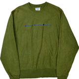 Champion Spellout Sweatshirt - Medium Green Cotton Blend
