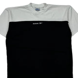 Reebok T-Shirt - Large Black & White Cotton