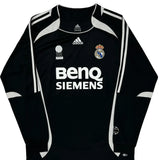 David Beckham Real Madrid Adidas 2006-07 Away Long Sleeve Football Shirt - Large Black Polyester