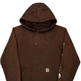 Carhartt Spellout Hoodie - Medium Brown Cotton Blend