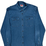 Wrangler Denim Shirt - XL Blue Cotton