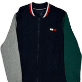 Tommy Hilfiger Graphic Track Jacket - Large Green Cotton Blend
